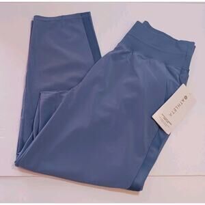 NWT Athleta Nolita Slim Tapered Crop Pants Light Blue Silky Size 8